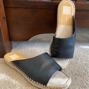 Dolce Vita Banji espadrille black vegan leather slides 8.5 sandals
